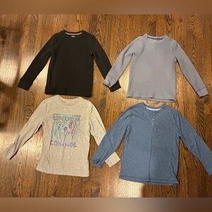 Sonoma Kids Long Sleeve Shirt Set - Black, Blue/Gray Thermal, Blue Gray Tee 8
